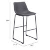 Smart Bar Chair (set Of 2) Charcoal