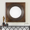 Uttermost Eason Golden Bronze Round Mirror