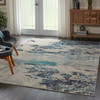 Nourison Celestial Ces02 Ivory Teal Blue Area Rugs