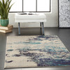Nourison Celestial Ces02 Ivory/teal Blue Area Rugs