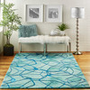 Nourison Symmetry Smm05 Aqua Blue Area Rugs