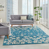 Nourison Tranquil Tra04 Turquoise Area Rugs