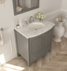 Estella 32 - Grey Cabinet + White Carrara Marble Countertop