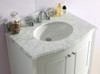 Estella 32 - White Cabinet + White Carrara Marble Countertop