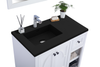Odyssey - 36 - White Cabinet + Matte Black Viva Stone Solid Surface Countertop