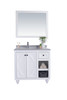 Odyssey - 36 - White Cabinet + White Stripes Marble Countertop