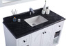 Odyssey - 48 - White Cabinet + Black Wood Marble Countertop