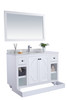 Odyssey - 48 - White Cabinet + Black Wood Marble Countertop