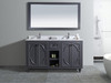 Odyssey - 60 - Maple Grey Cabinet + White Carrara Marble Countertop