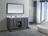 Odyssey - 60 - Maple Grey Cabinet + White Stripes Marble Countertop