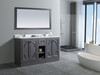 Odyssey - 60 - Maple Grey Cabinet + White Stripes Marble Countertop