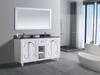 Odyssey - 60 - White Cabinet + Black Wood Marble Countertop