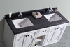 Odyssey - 60 - White Cabinet + Black Wood Marble Countertop