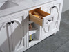 Odyssey - 60 - White Cabinet + Black Wood Marble Countertop