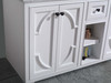 Odyssey - 60 - White Cabinet + Black Wood Marble Countertop