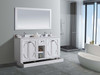 Odyssey - 60 - White Cabinet + Black Wood Marble Countertop