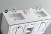 Odyssey - 60 - White Cabinet + Matte White Viva Stone Solid Surface Countertop