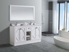 Odyssey - 60 - White Cabinet + White Carrara Marble Countertop