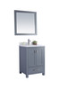 Wilson 24 - Grey Cabinet + White Carrara Marble Countertop
