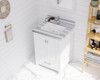 Wilson 24 - White Cabinet + White Stripes Marble Countertop