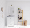 Wilson 24 - White Cabinet + White Stripes Marble Countertop