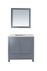 Wilson 36 - Grey Cabinet + Matte White Viva Stone Solid Surface Countertop