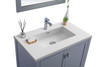 Wilson 36 - Grey Cabinet + Matte White Viva Stone Solid Surface Countertop