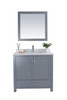 Wilson 36 - Grey Cabinet + White Carrara Marble Countertop