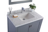 Wilson 36 - Grey Cabinet + White Carrara Marble Countertop