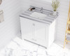 Wilson 36 - White Cabinet + White Stripes Marble Countertop