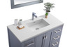 Wilson 42 - Grey Cabinet + Matte White Viva Stone Solid Surface Countertop