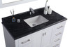 Wilson 48 - White Cabinet + Black Wood Marble Countertop