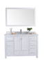 Wilson 48 - White Cabinet + White Carrara Marble Countertop