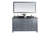 Wilson 60 - Grey Cabinet + Black Wood Marble Countertop