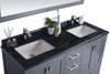 Wilson 60 - Grey Cabinet + Black Wood Marble Countertop