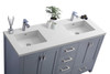 Wilson 60 - Grey Cabinet + Matte White Viva Stone Solid Surface Countertop