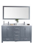 Wilson 60 - Grey Cabinet + White Carrara Marble Countertop