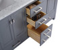Wilson 60 - Grey Cabinet + White Carrara Marble Countertop