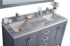 Wilson 60 - Grey Cabinet + White Stripes Marble Countertop