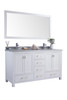 Wilson 60 - White Cabinet + White Stripes Marble Countertop