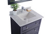 Luna - 30 - Espresso Cabinet + White Carrara Marble Countertop