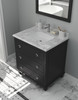 Luna - 30 - Espresso Cabinet + White Carrara Marble Countertop