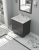 Luna - 30 - Maple Grey Cabinet + White Carrara Marble Countertop