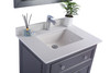 Luna - 30 - Maple Grey Cabinet + White Quartz Countertop