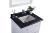 Luna - 30 - White Cabinet + Black Wood Marble Countertop
