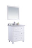 Luna - 30 - White Cabinet + White Stripes Marble Countertop