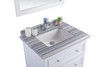 Luna - 30 - White Cabinet + White Stripes Marble Countertop