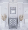 Mediterraneo - 24 - Grey Cabinet + White Carrara Marble Countertop
