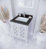 Mediterraneo - 24 - White Cabinet + Black Wood Marble Countertop