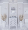 Mediterraneo - 24 - White Cabinet + White Stripes Marble Countertop